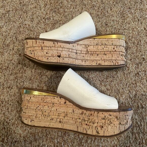 Chloe Wedge Sandal Leather White - Picture 9 of 13